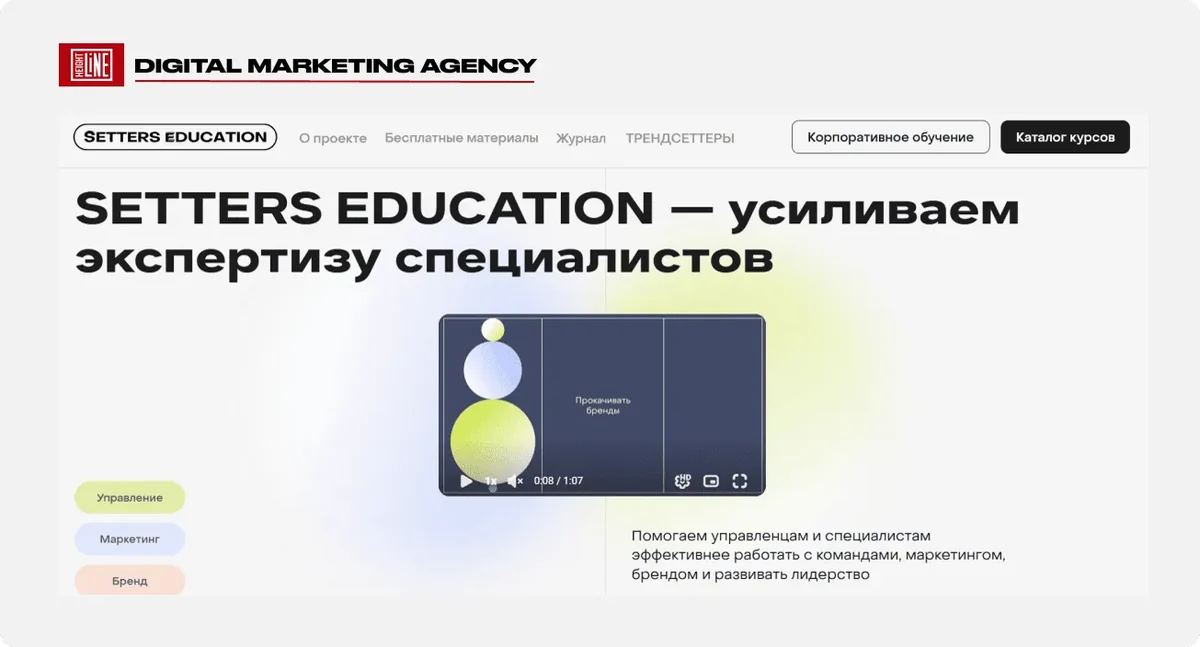 Setters Education: иллюстрация примера работы