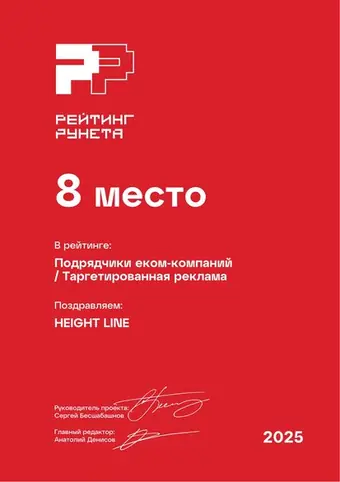 Подрядчики еком — компаний — Таргетированная реклама — 8 место