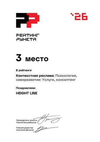 Контекстная реклама — Психология, саморазвитие: Услуги, консалтинг — 3 место